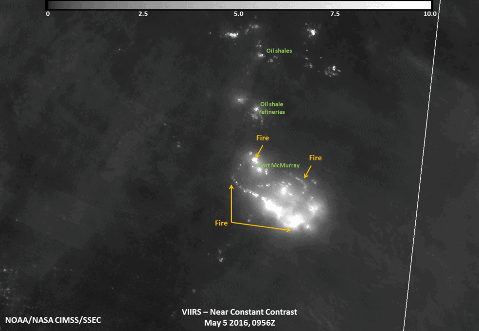 2016 Ft. McMurray Wildfire Satellite View