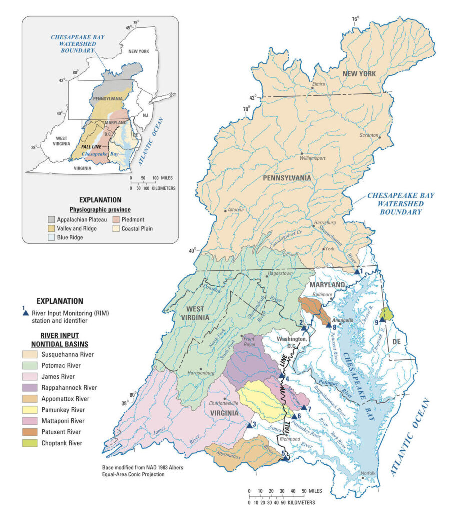 Chesapeake Bay river input summary from the United States Geological Survey